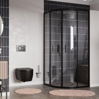Душевой уголок полукруглый WasserKRAFT Dill 61S01 90x90x200 см, раздвижная дверь, черный профиль
