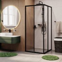 Душевой уголок квадратный WasserKRAFT Dill 61S03 90x90x200 см, раздвижная дверь, черный профиль