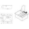 Мойка для кухни Milacio Denia 57 Steel сталь нержавеющая MC.77400
