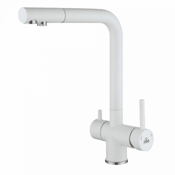 Смеситель Paulmark Skalen Sk213020-WH для кухонной мойки, белый матовый