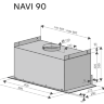 Кухонная полновстраиваемая вытяжка Konigin Navi Black Glass 90