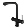 Смеситель для кухни под фильтр с выдвижной лейкой Wasserkraft A8967 черный Soft-touch