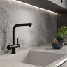Смеситель для кухни под фильтр с выдвижной лейкой Wasserkraft A8967 черный Soft-touch