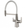 Смеситель для кухни ZORG Steel Hammer SH 818-8 SATIN белый\сатин