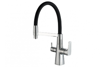 Смеситель для кухни ZORG Steel Hammer SH 818-6 CR хром\черный
