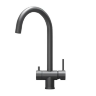 Смеситель для кухни Granula Kitchen Space 7104 графит матовый, подключение к фильтру