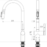 Смеситель LONGRAN Sprint logic LM2187, GunGrey выдвижная лейка LM2187 GG