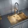 Встраиваемый дозатор Paulmark Decus D004-BG для жидкого мыла, брашированное золото