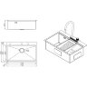 Мойка для кухни Milacio Denia 75 Steel сталь воронёная MC.77429