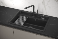 Мойка для кухни Granula Kitchen Space 7301 черный, 73х51 см, прямоугольная