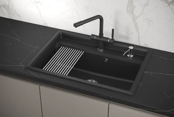 Мойка для кухни Granula Kitchen Space 7301 черный, 73х51 см, прямоугольная