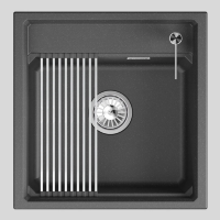 Мойка для кухни Granula Kitchen Space 5002i черный, 50х51 см, квадратная