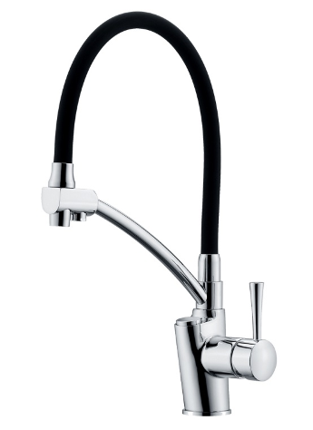 Смеситель для кухонной мойки Zorg Sanitary ZR 354-6 YF хром\черный