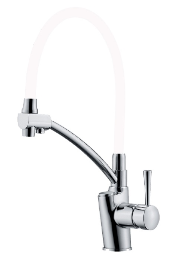 Смеситель для кухни Zorg Sanitary ZR 354-8 YF хром\белый