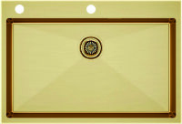Мойка кухонная Paulmark Kroner 75 Edge PM777551-BG из нержавеющей стали, брашированное золото