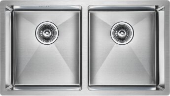 Мойка кухонная Paulmark Gerberg 78/2 Uni PM237844-BS из нержавеющей стали, нержавеющая сталь