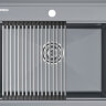 Комплект мойка кухонная Paulmark Stepia 60 из искусственного камня с ролл-матом Step PM115951-GRM+R375-BS, серый металлик