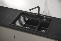 Мойка для кухни Granula Kitchen Space 7302 шварц, 73х51 см, прямоугольная