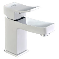 Смеситель WasserKRAFT Aller 1063 White для раковины, цвет хром/белый
