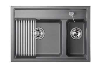 Мойка для кухни Granula Kitchen Space 7302 алюминиум, 73х51 см, прямоугольная