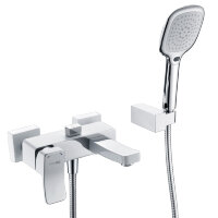 Смеситель WasserKRAFT Aller 1061 White для ванны с коротким изливом, цвет хром/белый