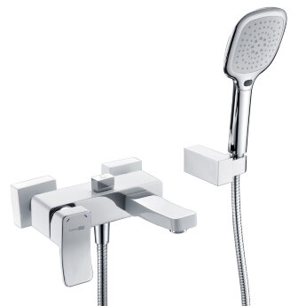 Смеситель WasserKRAFT Aller 1061 White для ванны с коротким изливом, цвет хром/белый