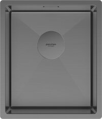 Мойка кухонная Paulmark Next 38 Uni PM213844-GM из нержавеющей стали, вороненая сталь