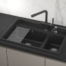 Мойка для кухни Granula Kitchen Space 7302 черный, 73х51 см, прямоугольная