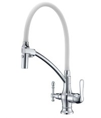 Смеситель для кухни Zorg ZR 347-8 YF chrome/white