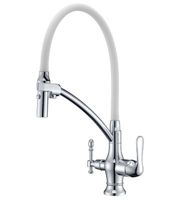 Смеситель для кухни Zorg ZR 347-8 YF chrome/white