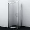 Душевой уголок прямоугольный WasserKRAFT Salm 27I18 90x100x200 см, распашная дверь, профиль хром