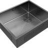 Мойка кухонная Paulmark Next Skew 54 Uni PM885444-GM из нержавеющей стали, вороненая сталь