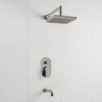 Встраиваемый комплект для ванны с изливом и верхней душевой насадкой Wasserkraft A13028