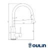 Смеситель для кухни  Oulin OL-8016 нержавеющая сталь