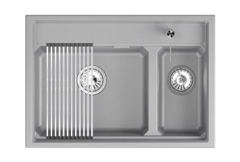 Мойка для кухни Granula Kitchen Space 7302i алюминиум, 73х51 см, прямоугольная
