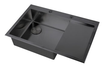 Кухонная мойка ZORG LUX 7851-L GRAFIT с накладкой