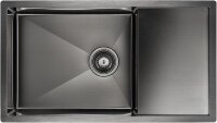 Мойка кухонная Paulmark Gerberg 78F Uni PM217844-GM из нержавеющей стали, вороненая сталь