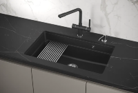 Мойка для кухни Granula Kitchen Space 7303U черный, 73х45 см, прямоугольная