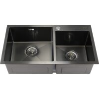 Мойка MELANA ProfLine S7843HB 3,0/220 ГРАФИТ 2-я чаша