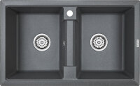 Мойка кухонная Paulmark Tandem 80/2 PM238150-DG из искусственного камня IT-Granit, графит