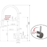 Смеситель кухонный ZORG SZR-3030-1 BLACK MAGNIT