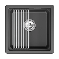 Мойка для кухни Granula Kitchen Space 4501iU шварц, 45х45 см, квадратная