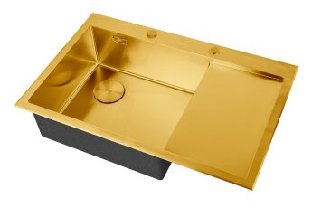 Кухонная мойка ZORG LUX 7851-L BRONZE с накладкой