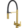 Смеситель для кухни ZORG SZR-3030-1 GOLD SATIN Золото Брашированное Светлое