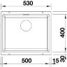 Врезная кухонная мойка 53 см Blanco Subline 500-U Silgranit PuraDur шампань