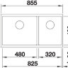 Врезная кухонная мойка Blanco Subline 480/320-U мягкий белый