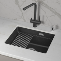 Мойка для кухни Granula Kitchen Space 5501iU шварц, 55х45 см, прямоугольная