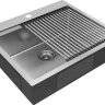 Комплект мойка кухонная Paulmark Kroner 59 Pro из нержавеющей стали с ролл-матом Pro PM705951-BS+R405-BS, нержавеющая сталь