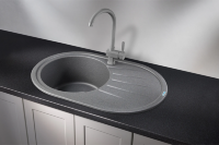 Мойка для кухни Granula Standart 7601 графит, 76х50 см, овальная