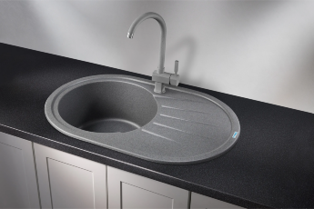 Мойка для кухни Granula Standart 7601 графит, 76х50 см, овальная